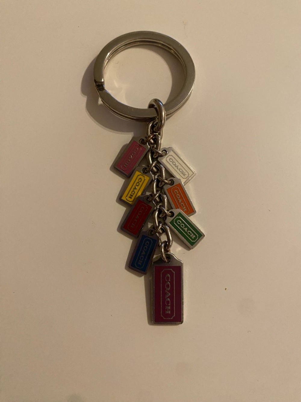 Coach Multicolor Enamel Tag Charm Keyring!